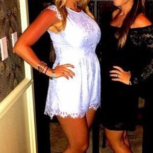 Baby blue lace romper